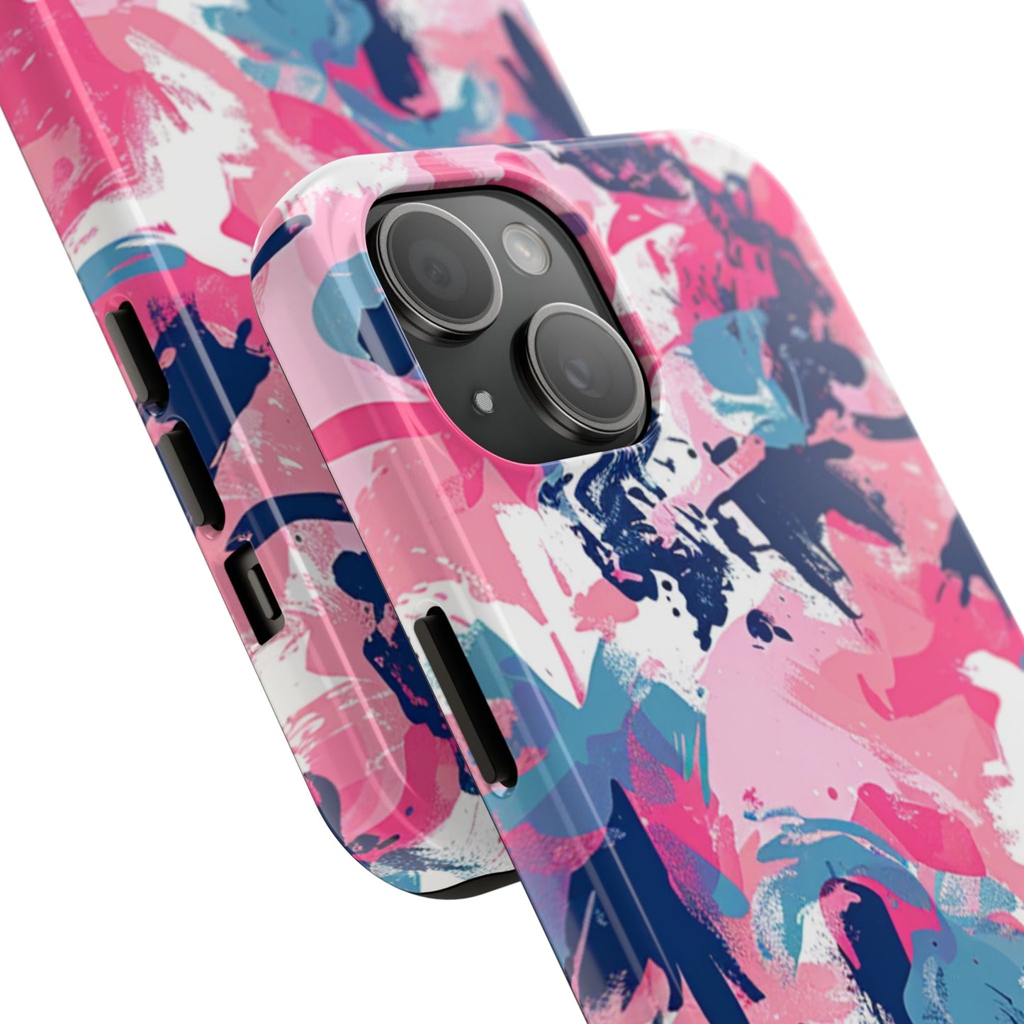 Vibrant Pink & Navy Abstract Splash – iPhone Case - BOGO Cases