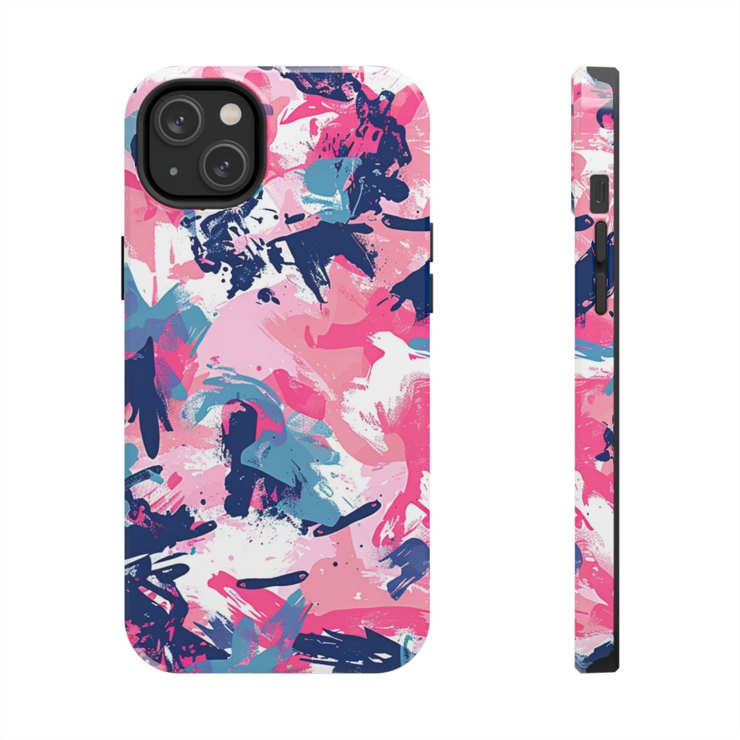 Vibrant Pink & Navy Abstract Splash – iPhone Case - BOGO Cases