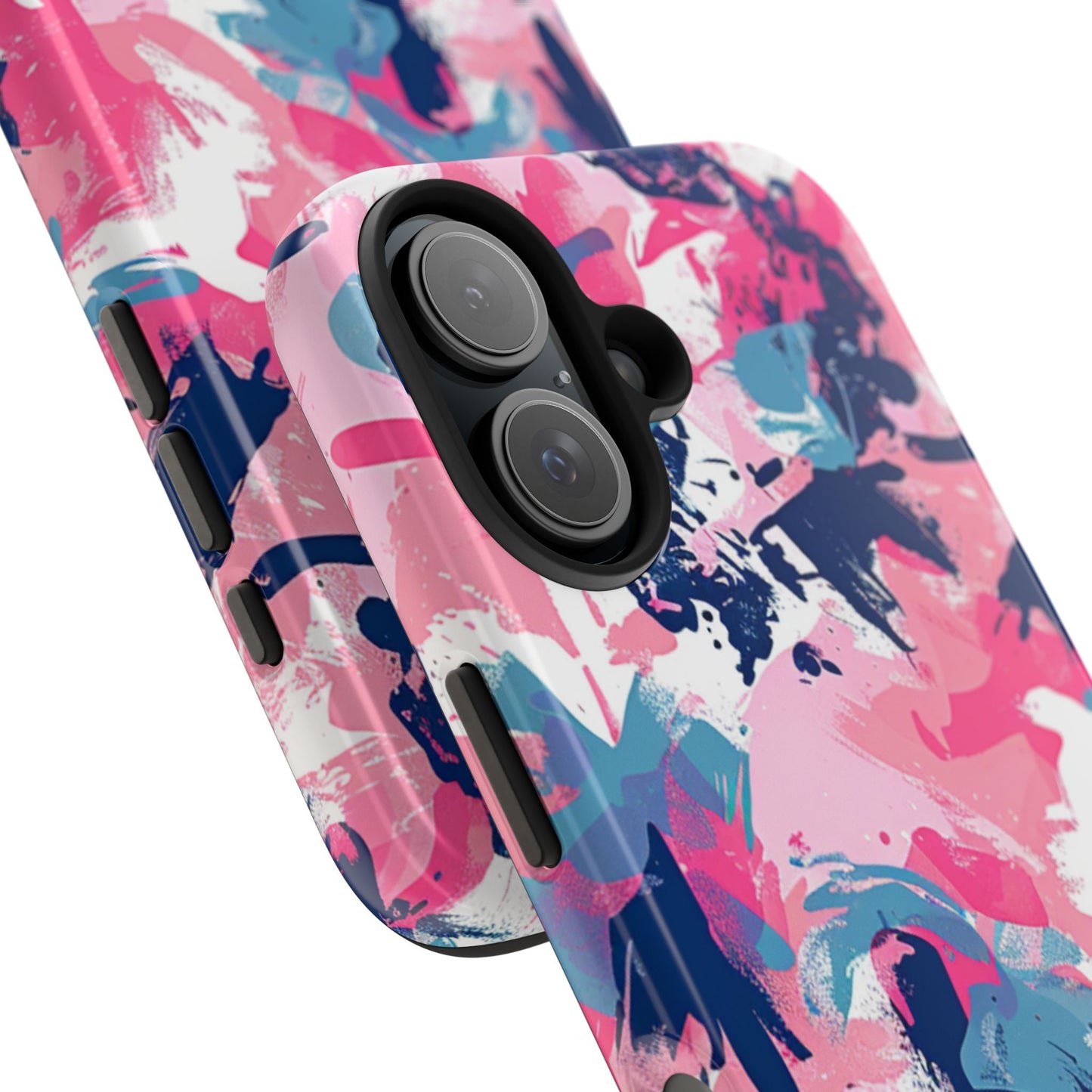 Vibrant Pink & Navy Abstract Splash – iPhone Case - BOGO Cases