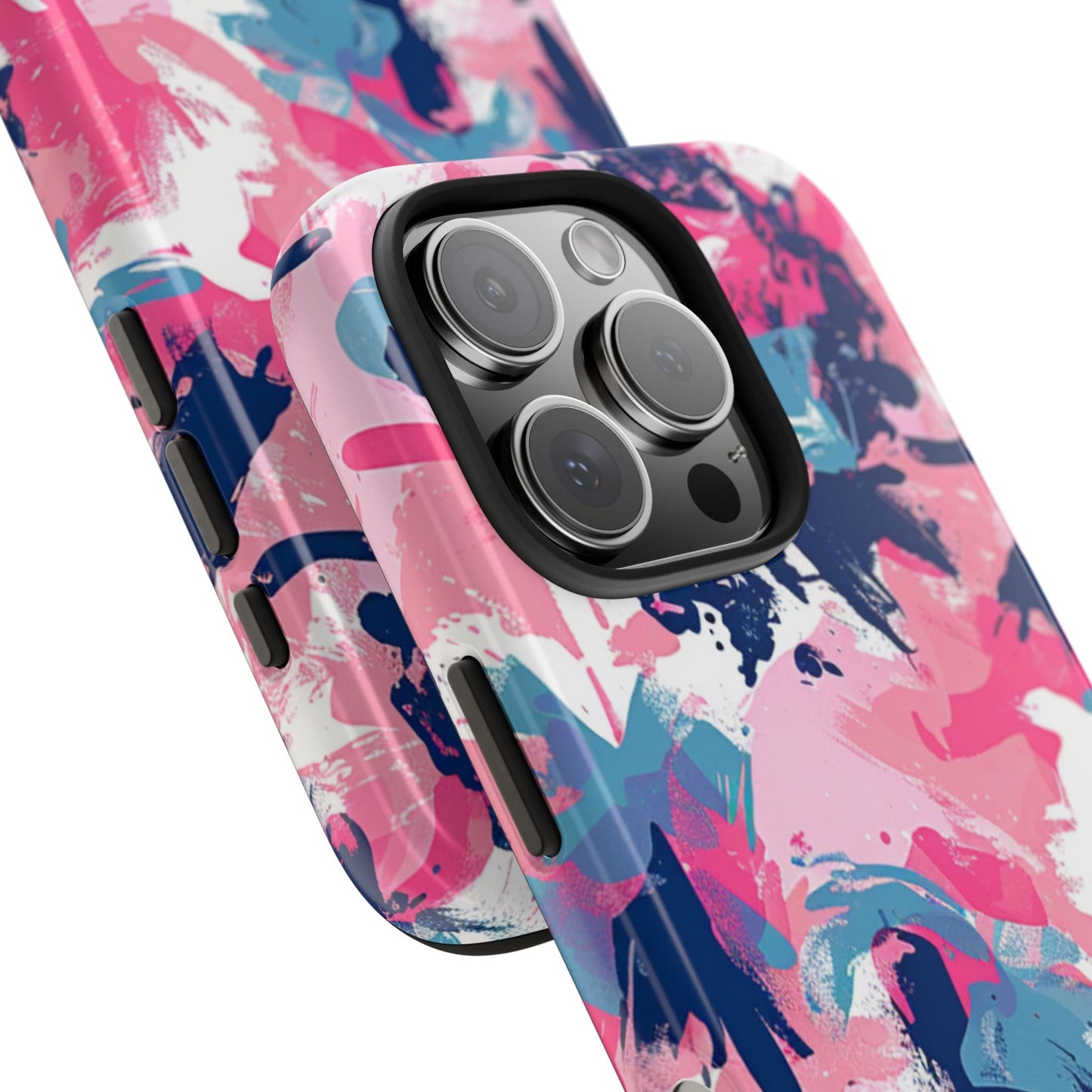 Vibrant Pink & Navy Abstract Splash – iPhone Case - BOGO Cases