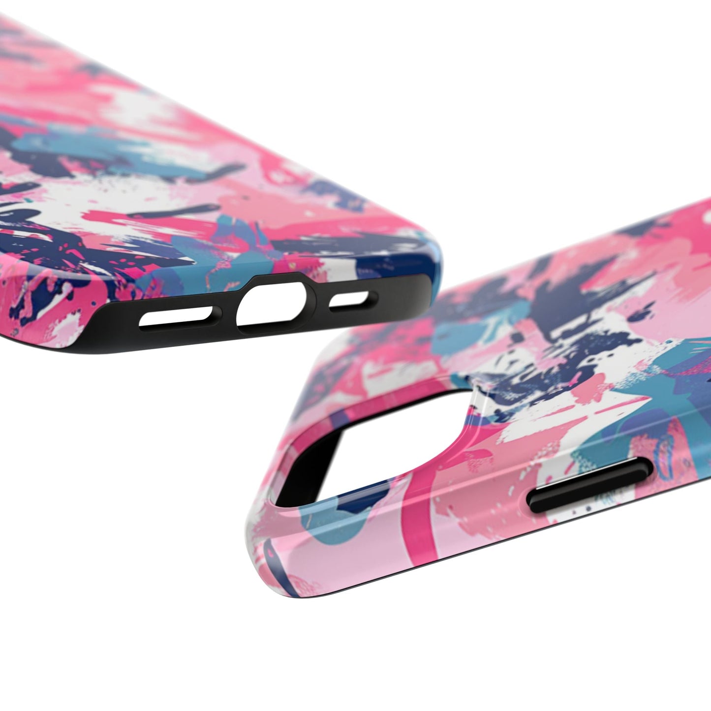 Vibrant Pink & Navy Abstract Splash – iPhone Case - BOGO Cases