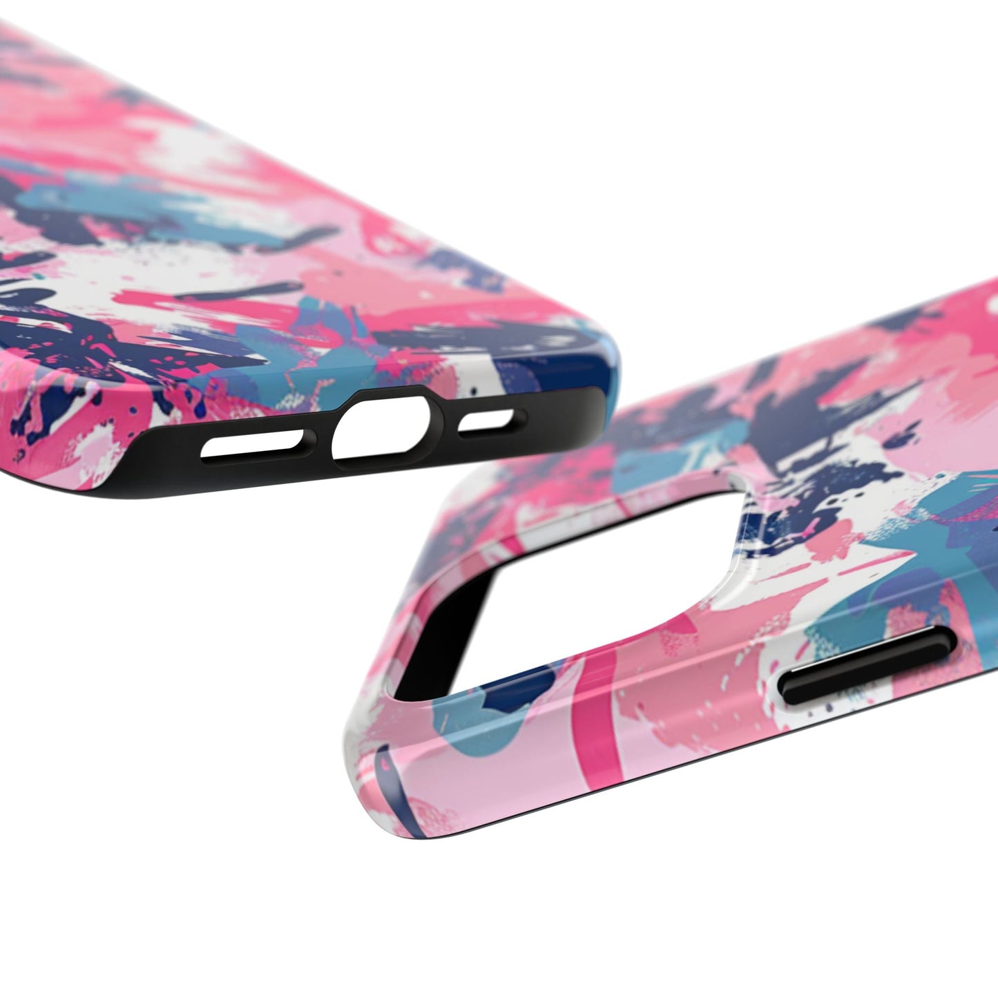 Vibrant Pink & Navy Abstract Splash – iPhone Case - BOGO Cases