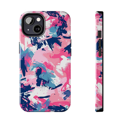 Vibrant Pink & Navy Abstract Splash – iPhone Case - BOGO Cases