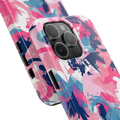 Vibrant Pink & Navy Abstract Splash – iPhone Case - BOGO Cases
