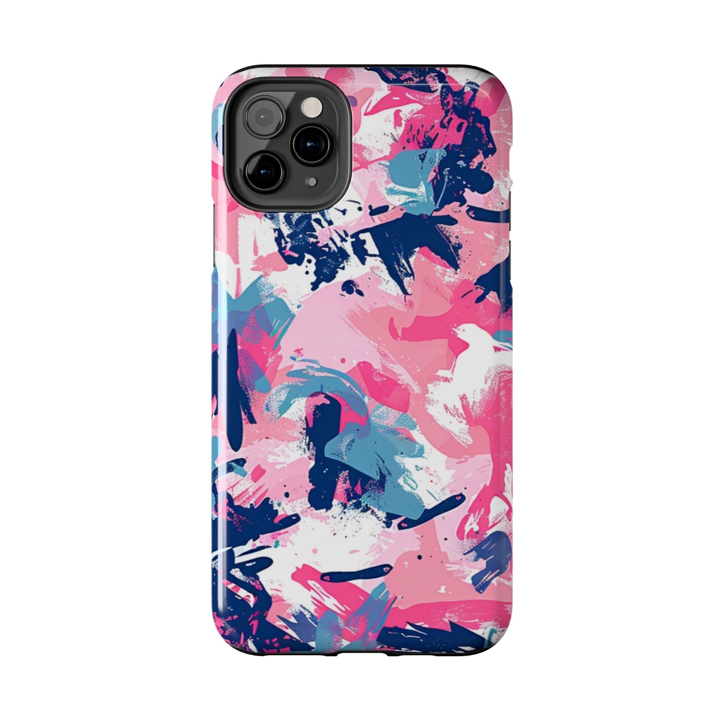 Vibrant Pink & Navy Abstract Splash – iPhone Case - BOGO Cases