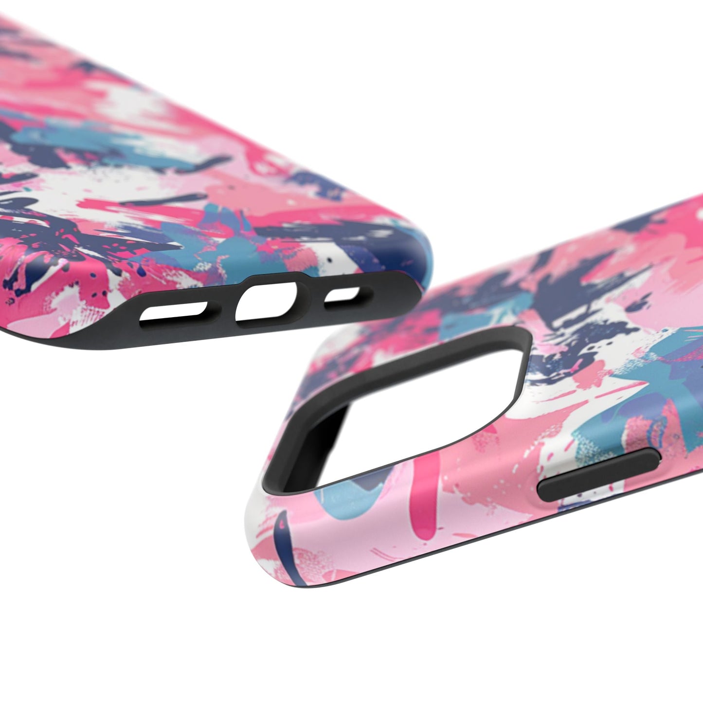 Vibrant Pink & Navy Abstract Splash – MagSafe iPhone Case - BOGO Cases