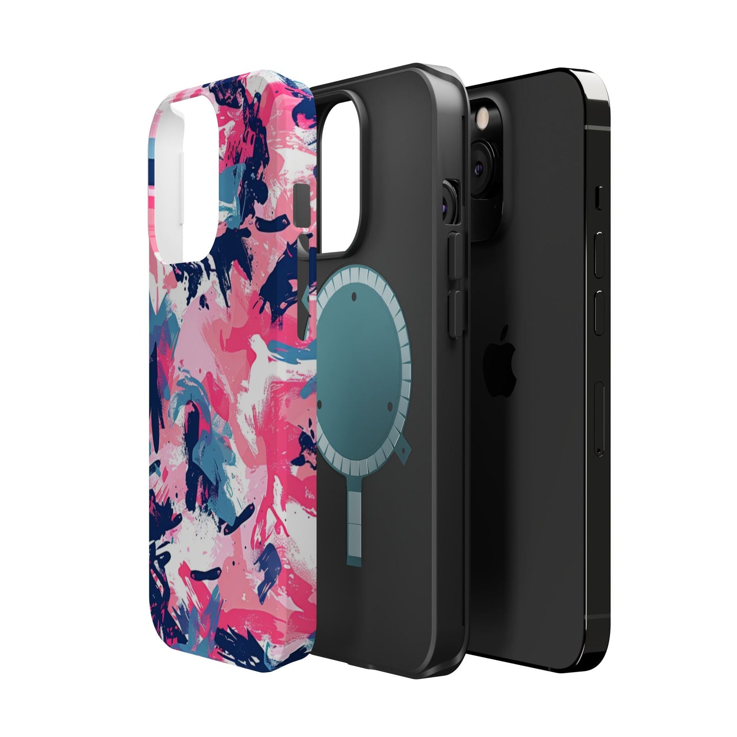 Vibrant Pink & Navy Abstract Splash – MagSafe iPhone Case - BOGO Cases