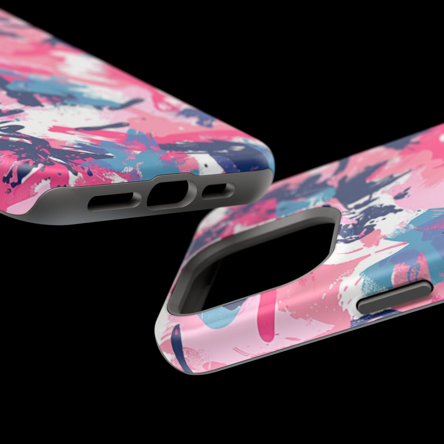 Vibrant Pink & Navy Abstract Splash – MagSafe iPhone Case - BOGO Cases