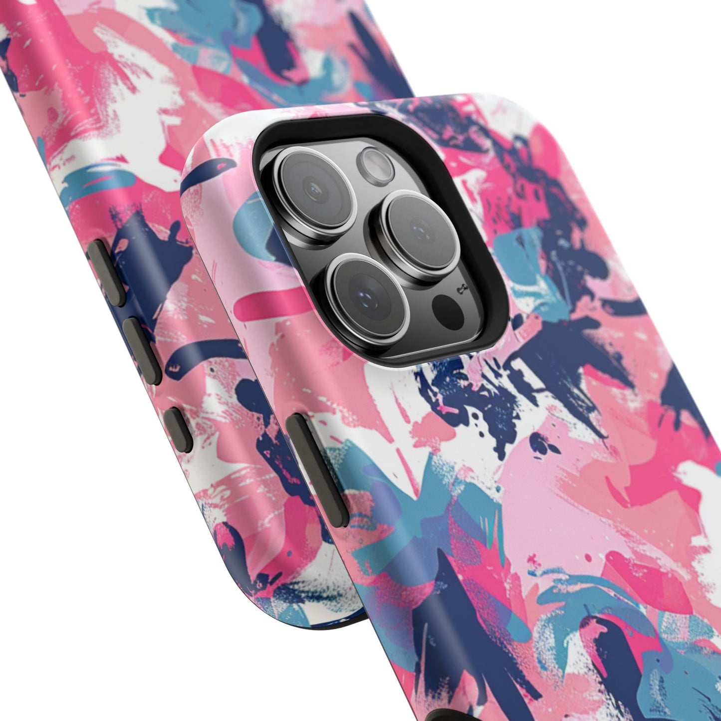 Vibrant Pink & Navy Abstract Splash – MagSafe iPhone Case - BOGO Cases