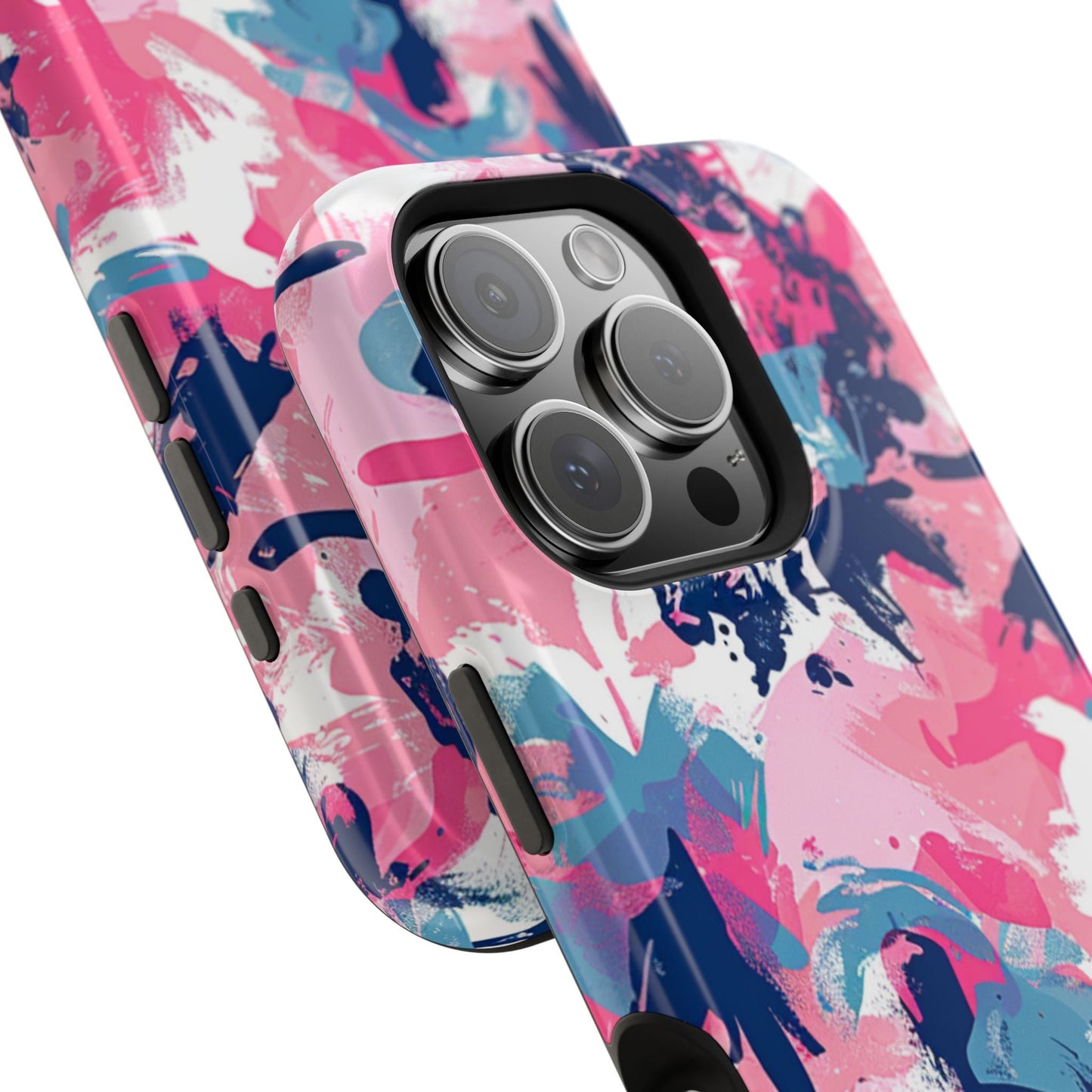Vibrant Pink & Navy Abstract Splash – MagSafe iPhone Case - BOGO Cases