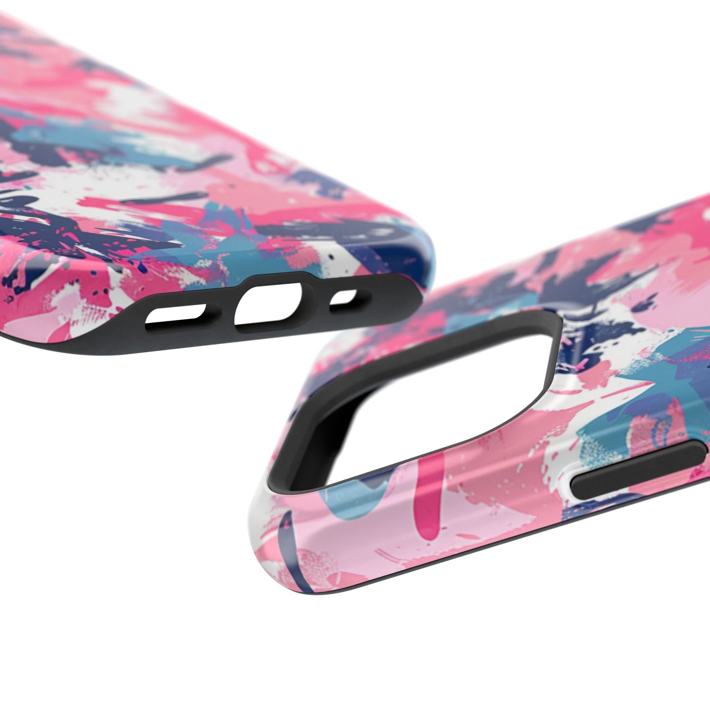Vibrant Pink & Navy Abstract Splash – MagSafe iPhone Case - BOGO Cases