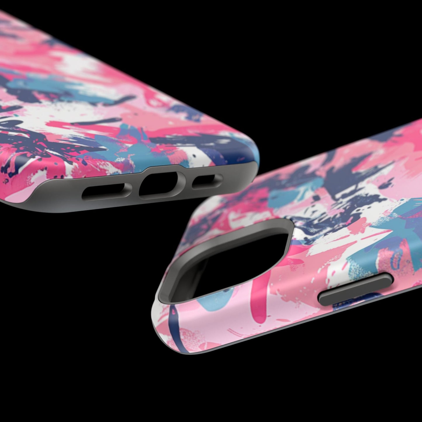 Vibrant Pink & Navy Abstract Splash – MagSafe iPhone Case - BOGO Cases
