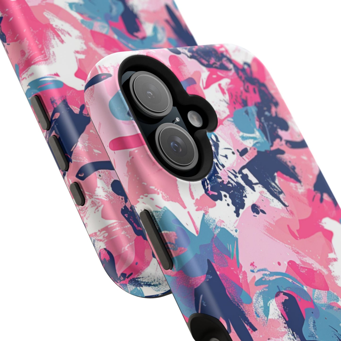 Vibrant Pink & Navy Abstract Splash – MagSafe iPhone Case - BOGO Cases