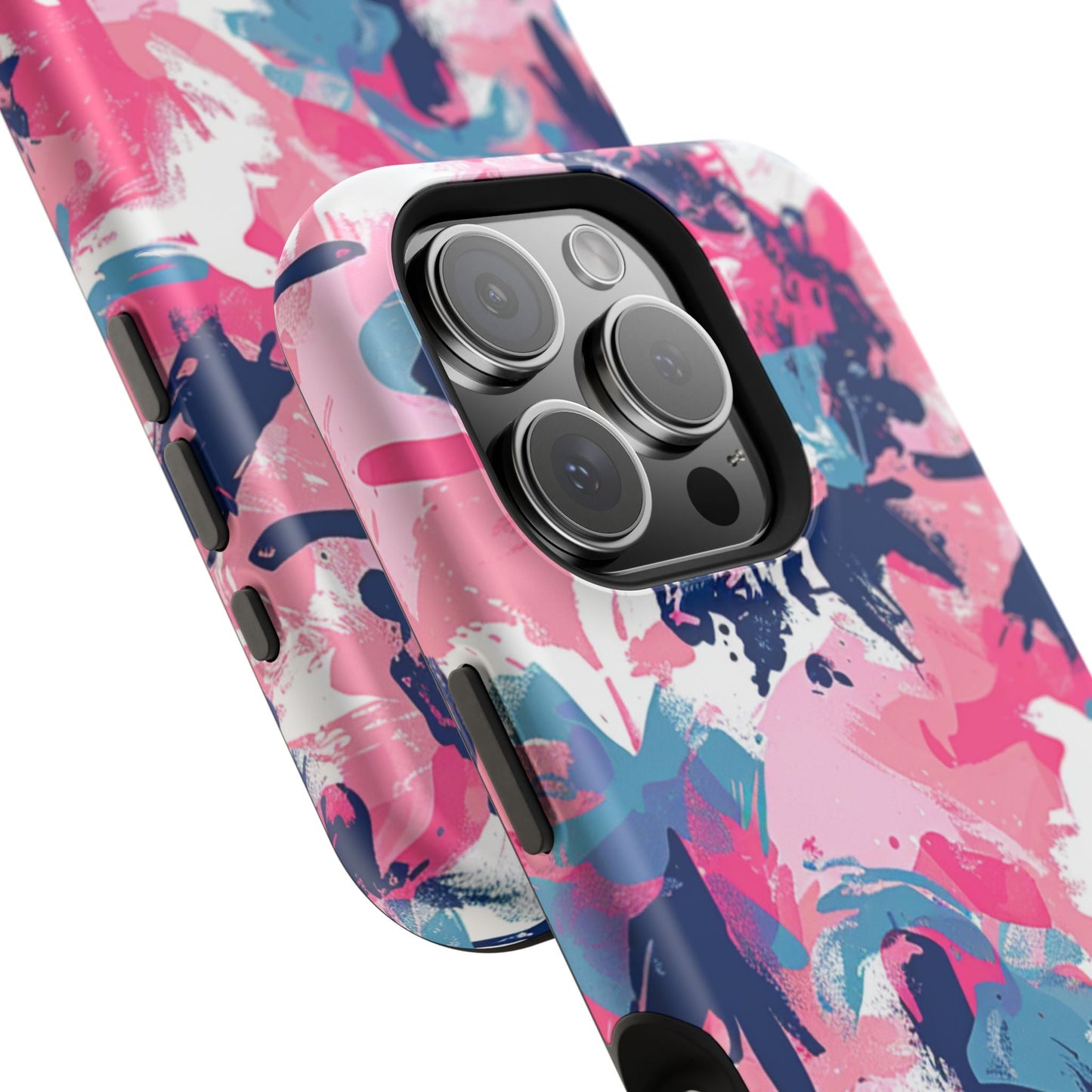 Vibrant Pink & Navy Abstract Splash – MagSafe iPhone Case - BOGO Cases