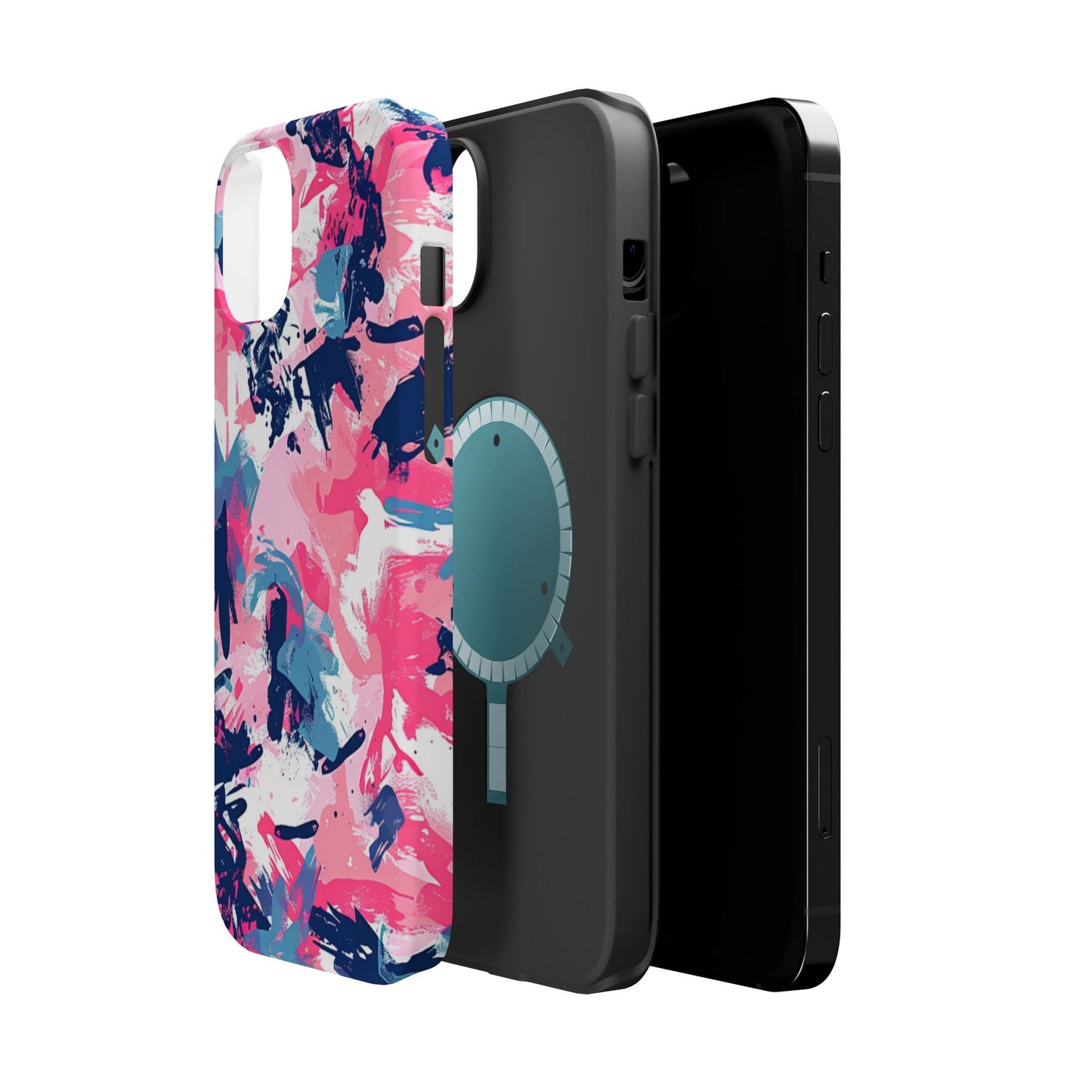 Vibrant Pink & Navy Abstract Splash – MagSafe iPhone Case - BOGO Cases