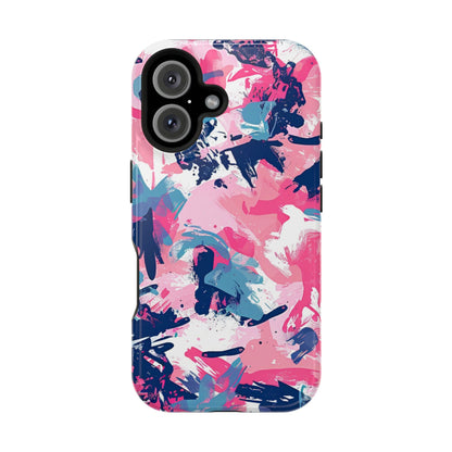 Vibrant Pink & Navy Abstract Splash – MagSafe iPhone Case - BOGO Cases