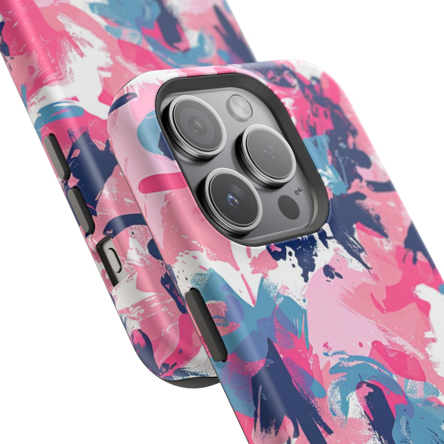 Vibrant Pink & Navy Abstract Splash – MagSafe iPhone Case - BOGO Cases