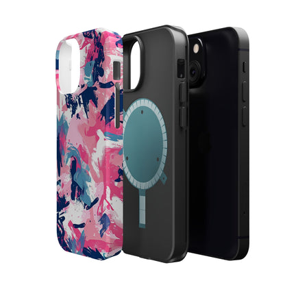 Vibrant Pink & Navy Abstract Splash – MagSafe iPhone Case - BOGO Cases