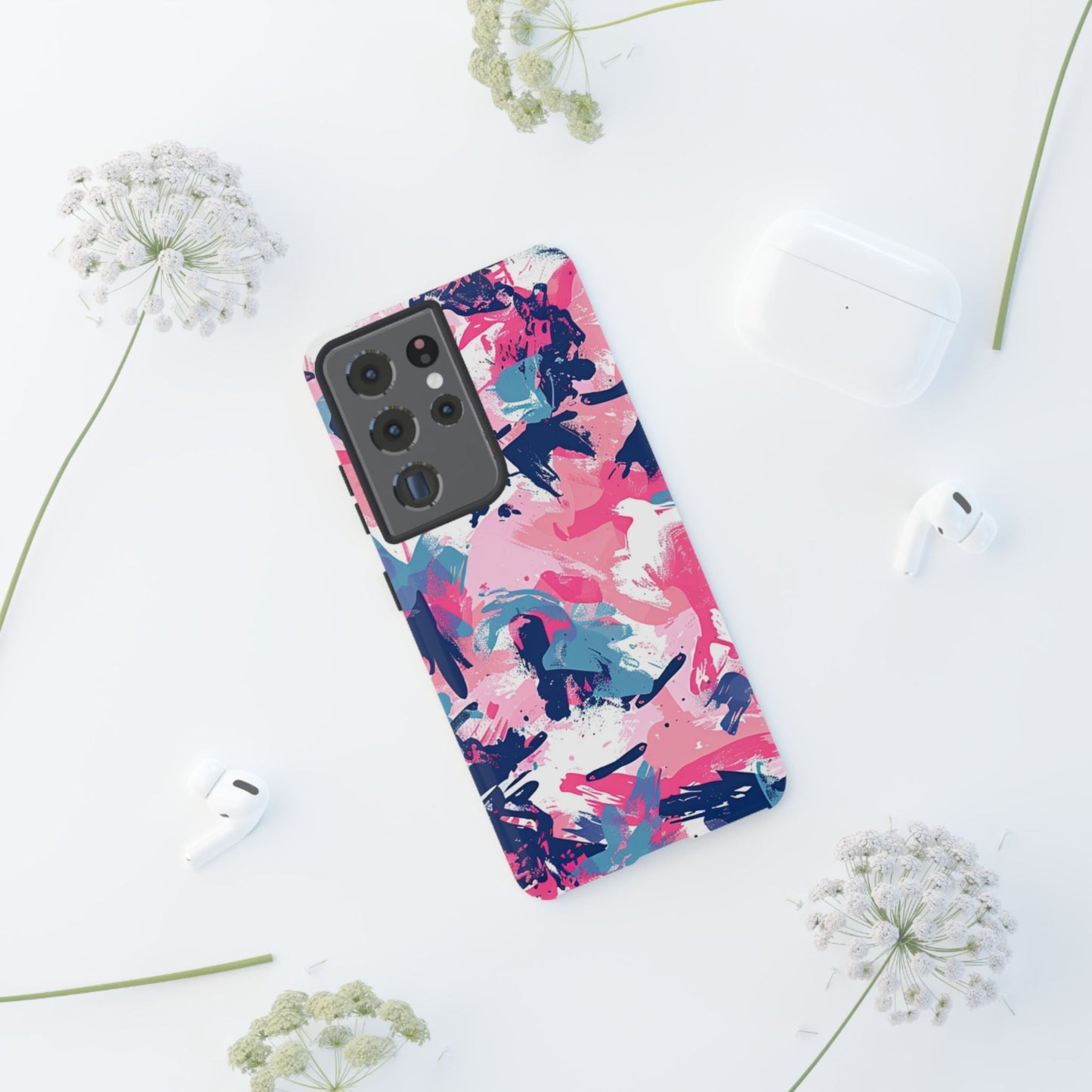 Vibrant Pink & Navy Abstract Splash – Samsung Galaxy Case - BOGO Cases