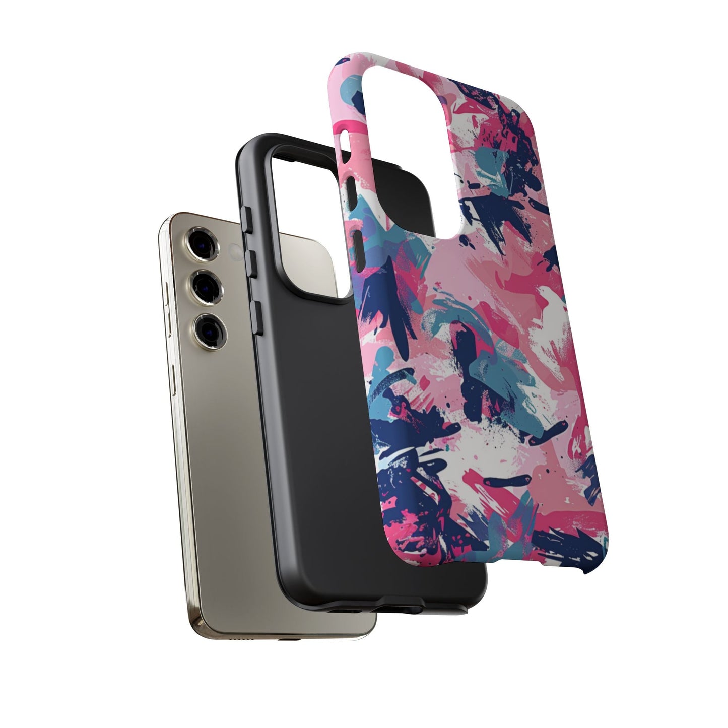 Vibrant Pink & Navy Abstract Splash – Samsung Galaxy Case - BOGO Cases