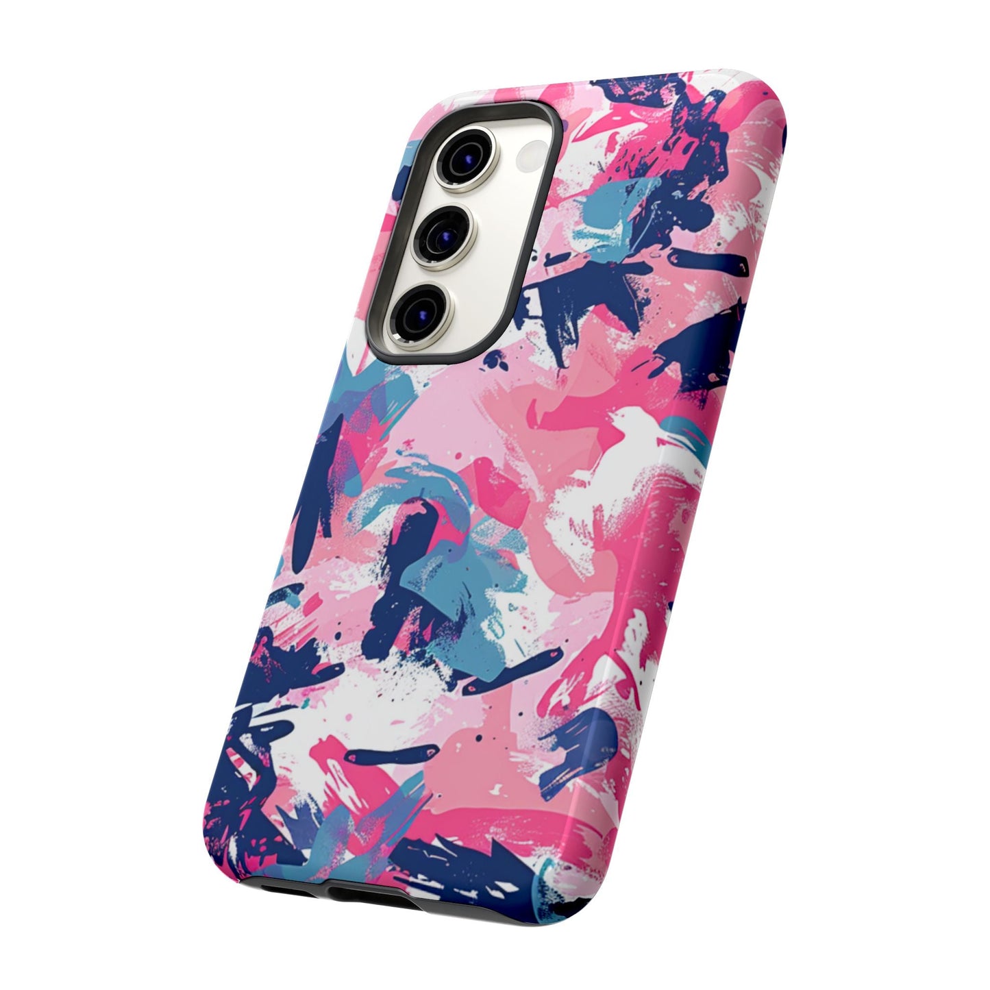 Vibrant Pink & Navy Abstract Splash – Samsung Galaxy Case - BOGO Cases