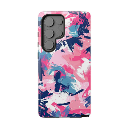 Vibrant Pink & Navy Abstract Splash – Samsung Galaxy Case - BOGO Cases