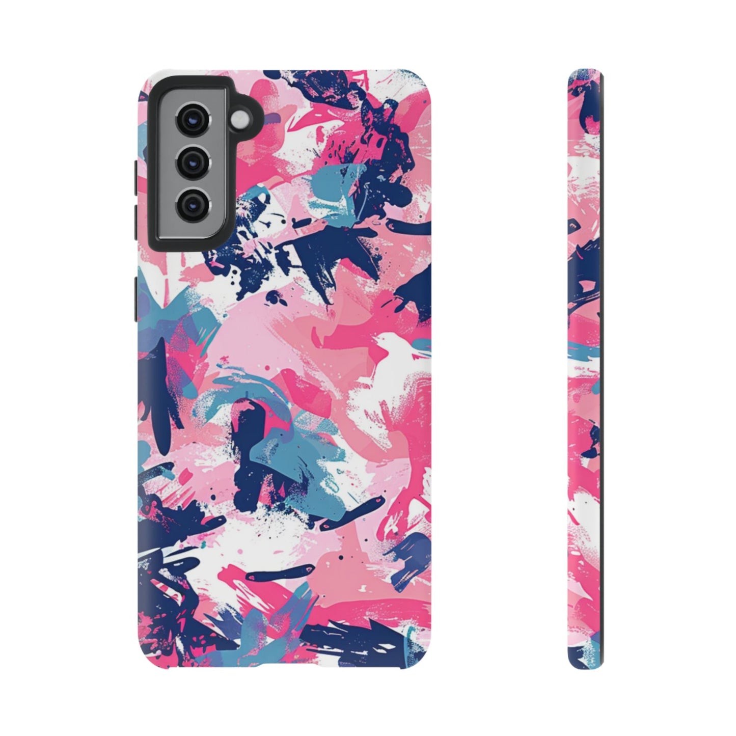 Vibrant Pink & Navy Abstract Splash – Samsung Galaxy Case - BOGO Cases