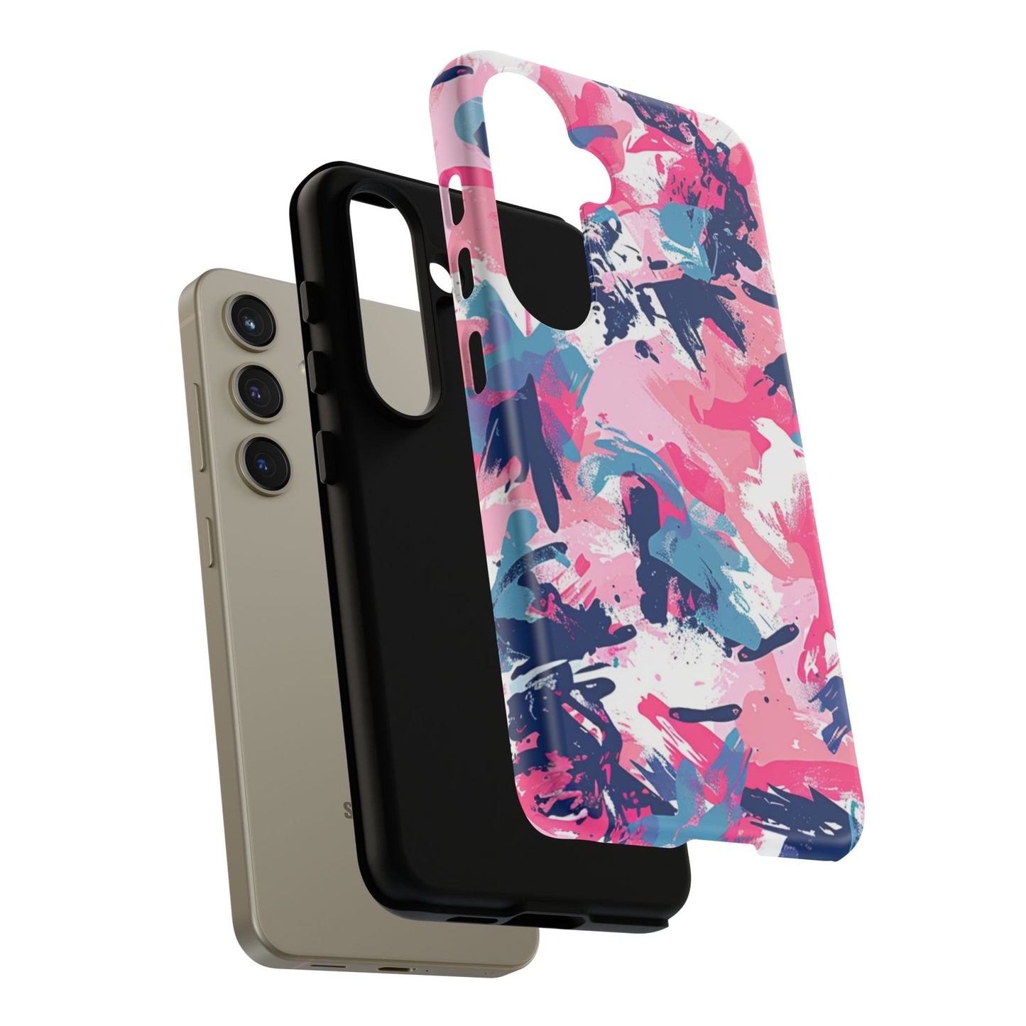 Vibrant Pink & Navy Abstract Splash – Samsung Galaxy Case - BOGO Cases