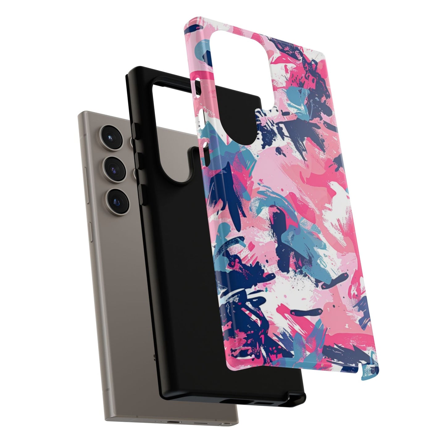 Vibrant Pink & Navy Abstract Splash – Samsung Galaxy Case - BOGO Cases