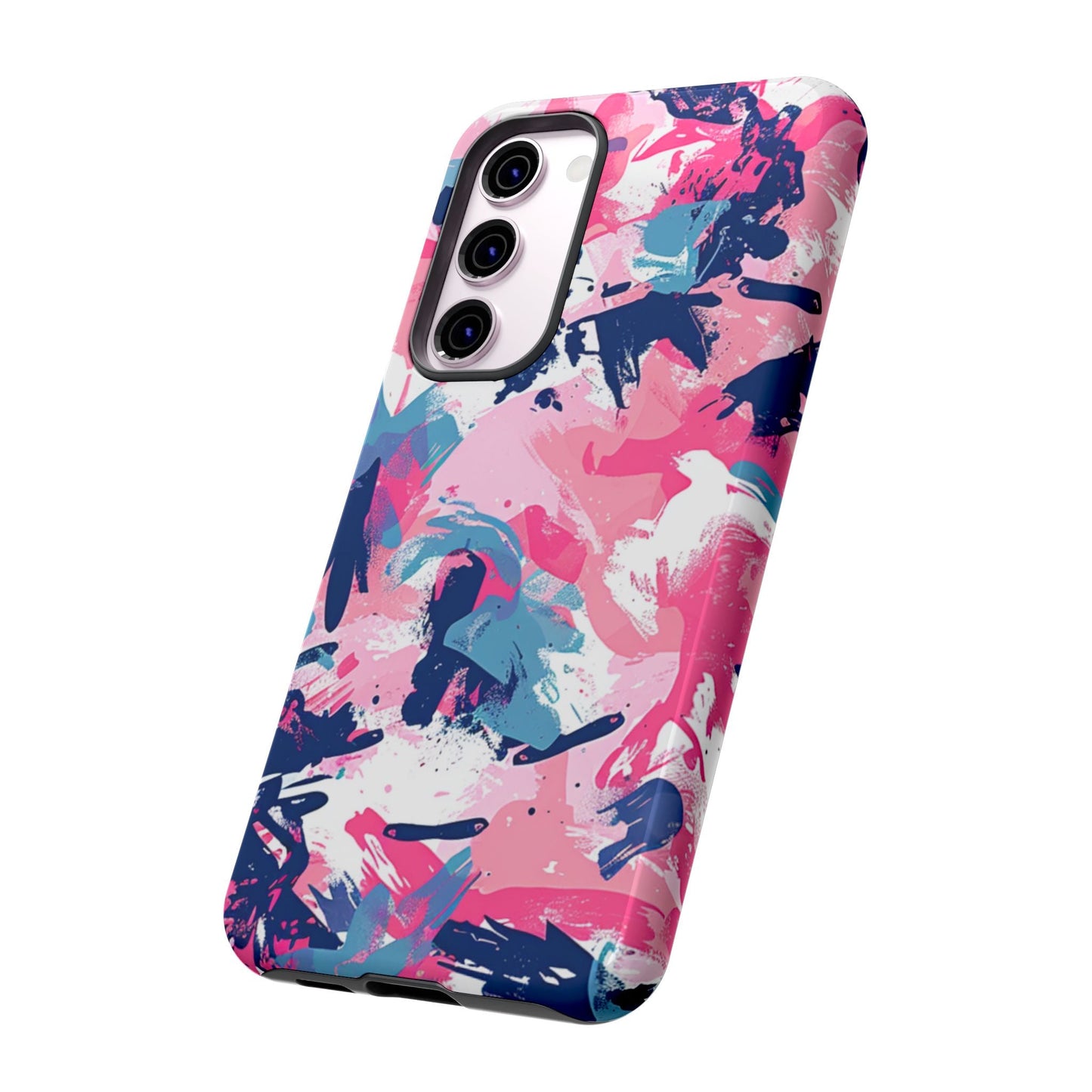 Vibrant Pink & Navy Abstract Splash – Samsung Galaxy Case - BOGO Cases