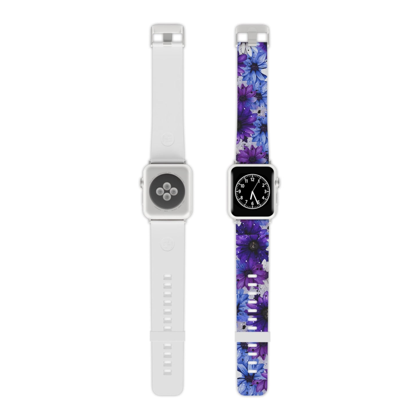 Vibrant Purple & Blue Floral Splash Apple Watch Band - BOGO Cases