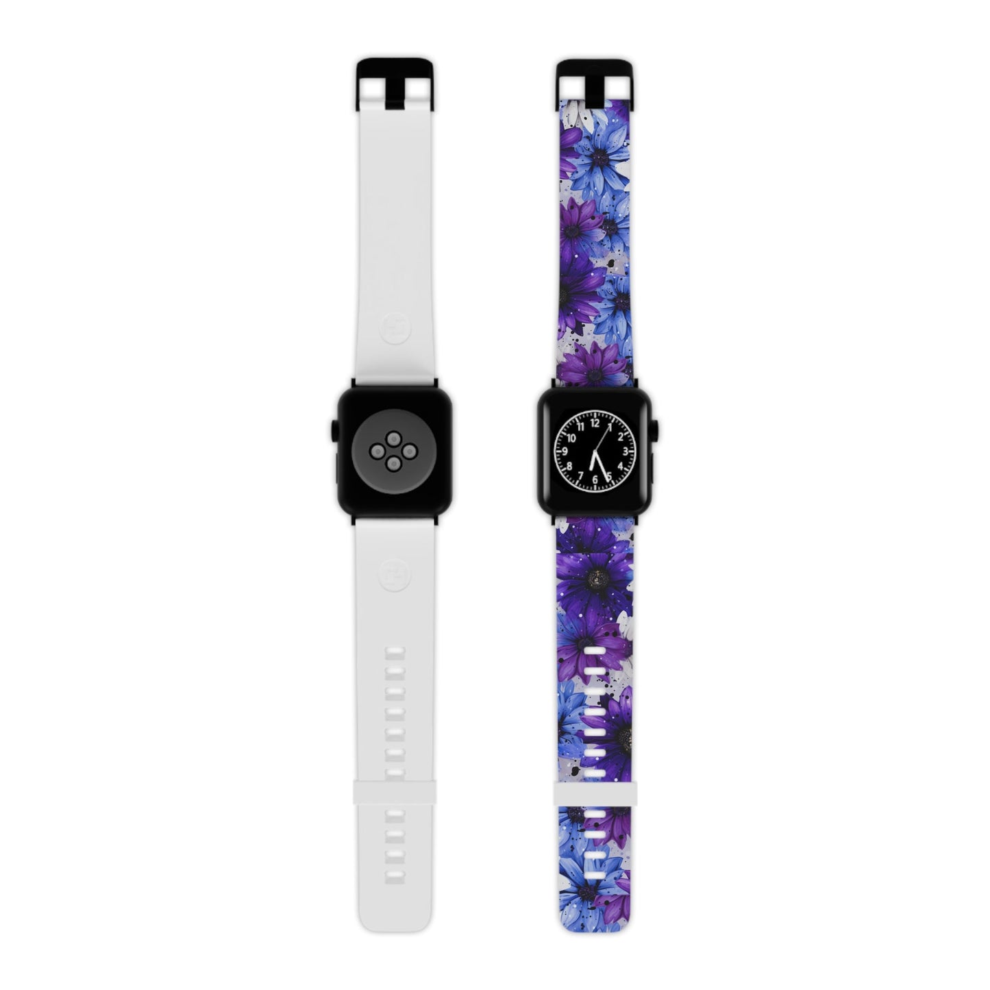 Vibrant Purple & Blue Floral Splash Apple Watch Band - BOGO Cases