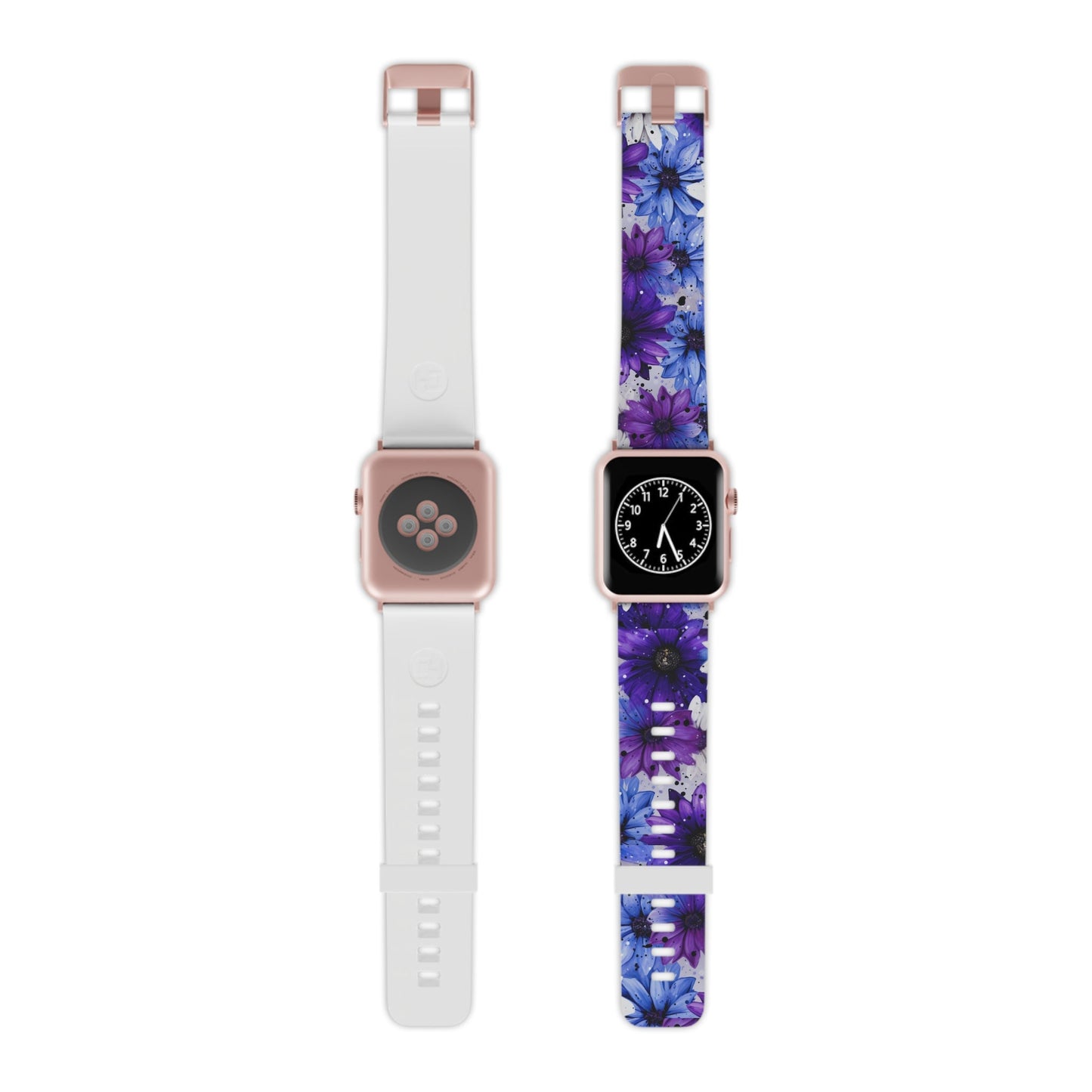 Vibrant Purple & Blue Floral Splash Apple Watch Band - BOGO Cases