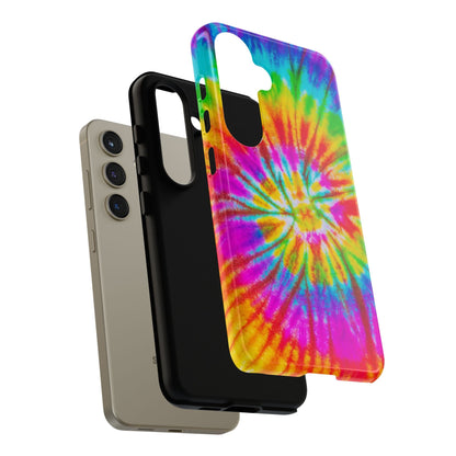 Vibrant Rainbow Spiral Tie - Dye Samsung Galaxy Case – Bold & Retro Style - BOGO Cases