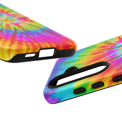Vibrant Rainbow Spiral Tie - Dye Samsung Galaxy Case – Bold & Retro Style - BOGO Cases