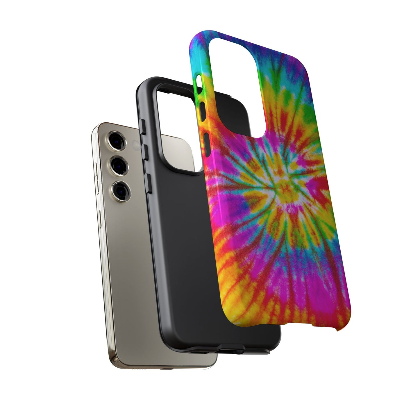 Vibrant Rainbow Spiral Tie - Dye Samsung Galaxy Case – Bold & Retro Style - BOGO Cases