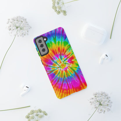 Vibrant Rainbow Spiral Tie - Dye Samsung Galaxy Case – Bold & Retro Style - BOGO Cases