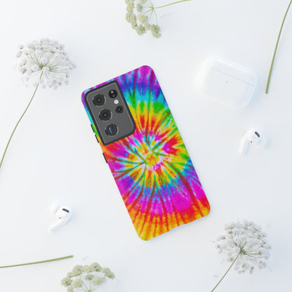 Vibrant Rainbow Spiral Tie - Dye Samsung Galaxy Case – Bold & Retro Style - BOGO Cases