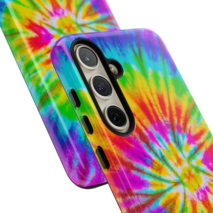 Vibrant Rainbow Spiral Tie - Dye Samsung Galaxy Case – Bold & Retro Style - BOGO Cases