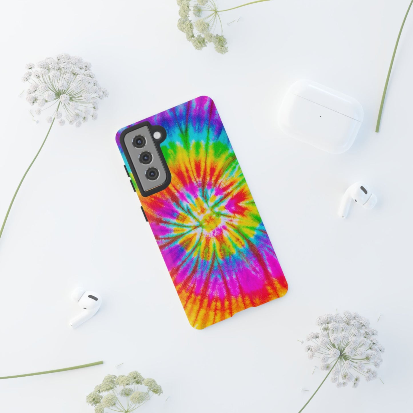 Vibrant Rainbow Spiral Tie - Dye Samsung Galaxy Case – Bold & Retro Style - BOGO Cases