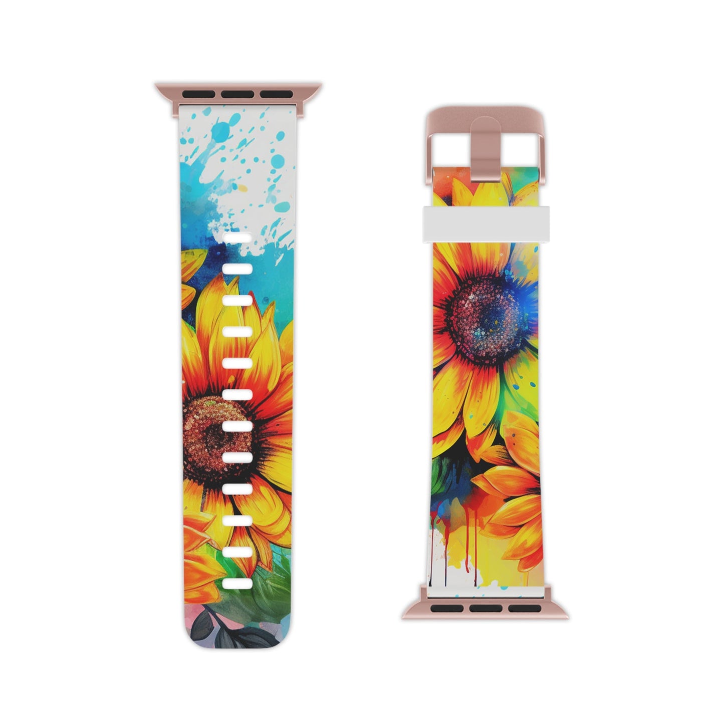 Vibrant Sunflower Splash Apple Watch Band - BOGO Cases