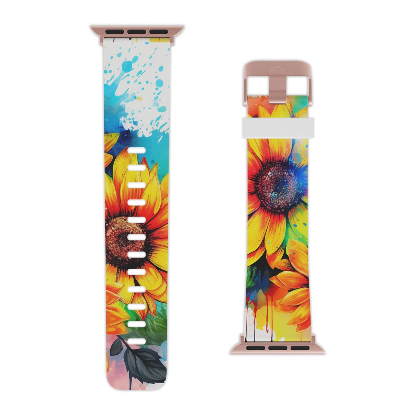 Vibrant Sunflower Splash Apple Watch Band - BOGO Cases