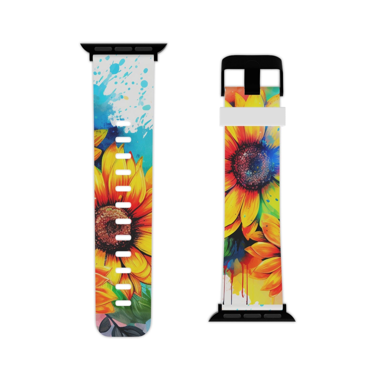 Vibrant Sunflower Splash Apple Watch Band - BOGO Cases