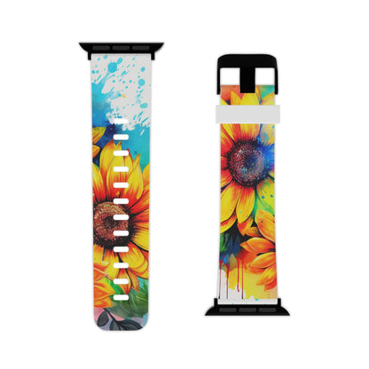 Vibrant Sunflower Splash Apple Watch Band - BOGO Cases