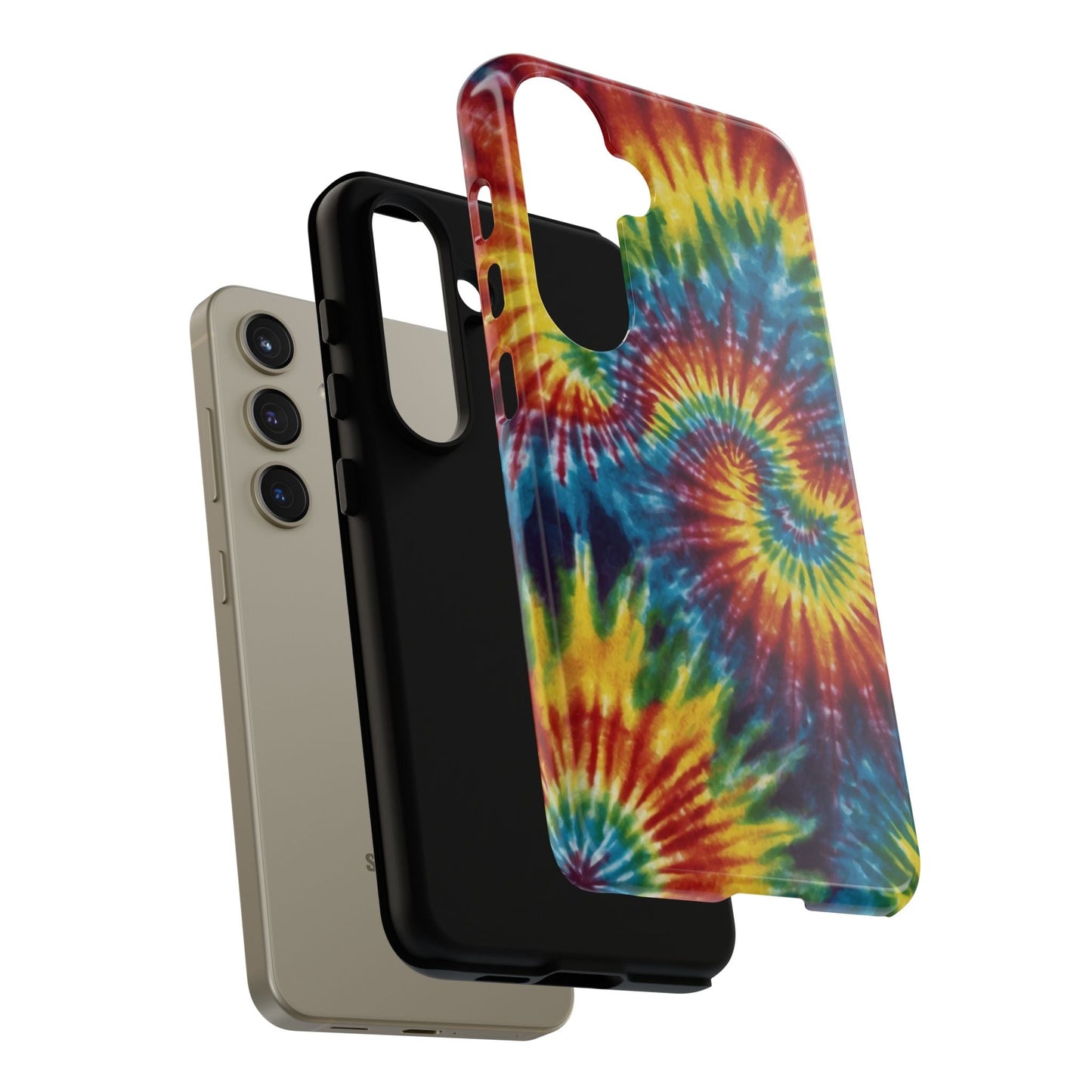 Vibrant Tie - Dye Swirl Samsung Galaxy Case – Retro Rainbow Design - BOGO Cases