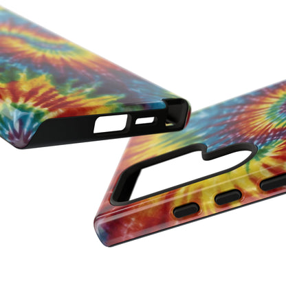 Vibrant Tie - Dye Swirl Samsung Galaxy Case – Retro Rainbow Design - BOGO Cases