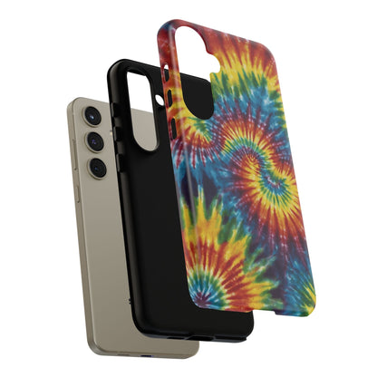 Vibrant Tie - Dye Swirl Samsung Galaxy Case – Retro Rainbow Design - BOGO Cases