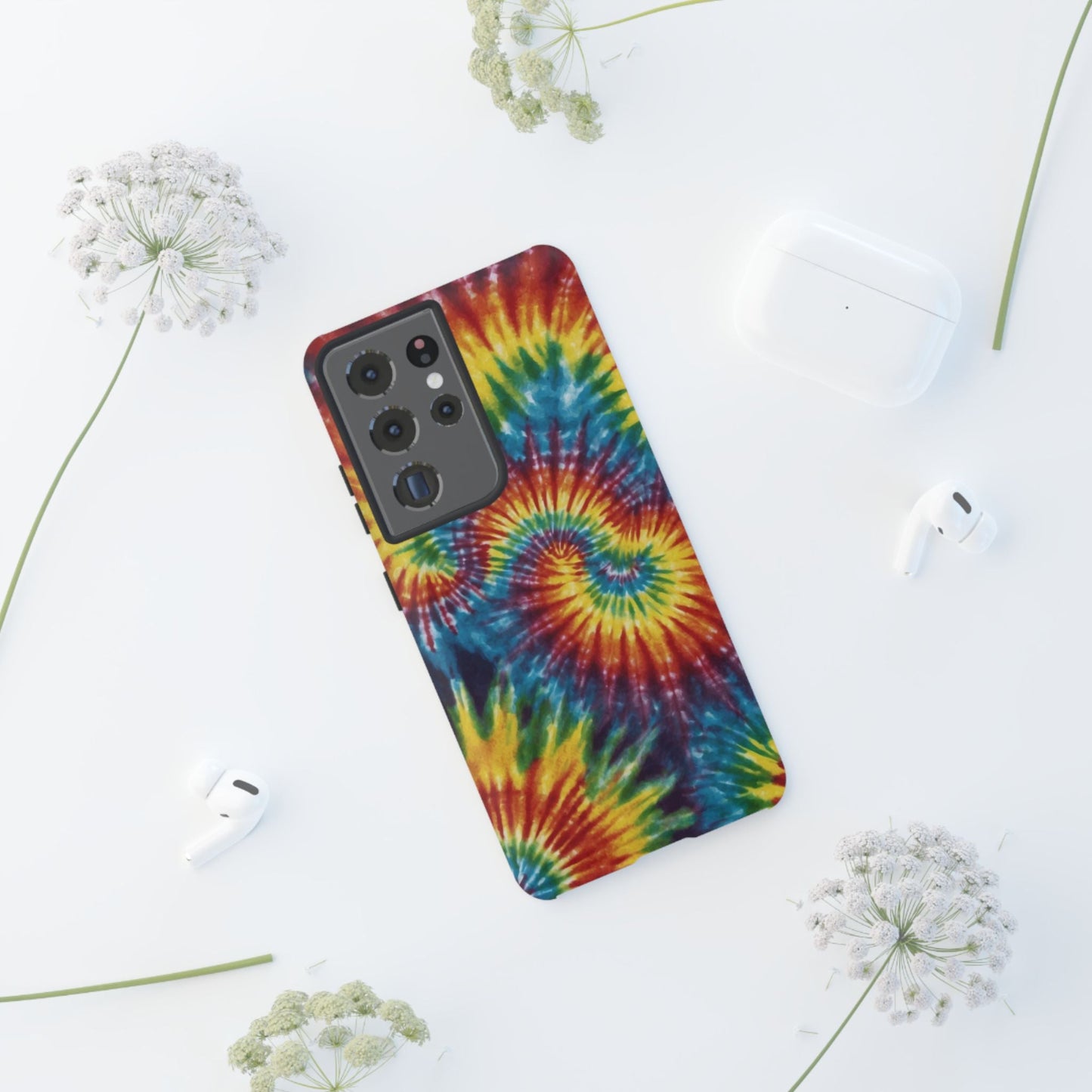Vibrant Tie - Dye Swirl Samsung Galaxy Case – Retro Rainbow Design - BOGO Cases