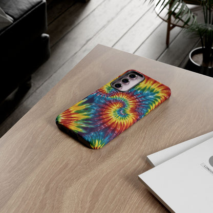 Vibrant Tie - Dye Swirl Samsung Galaxy Case – Retro Rainbow Design - BOGO Cases