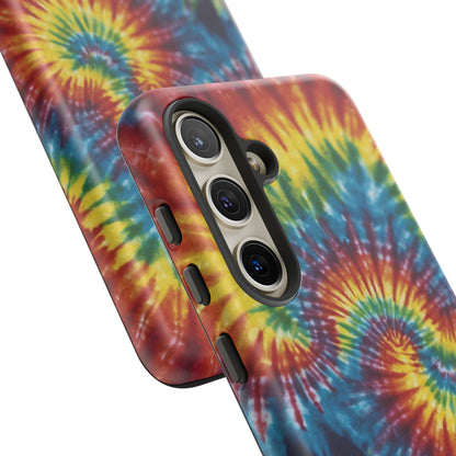 Vibrant Tie - Dye Swirl Samsung Galaxy Case – Retro Rainbow Design - BOGO Cases